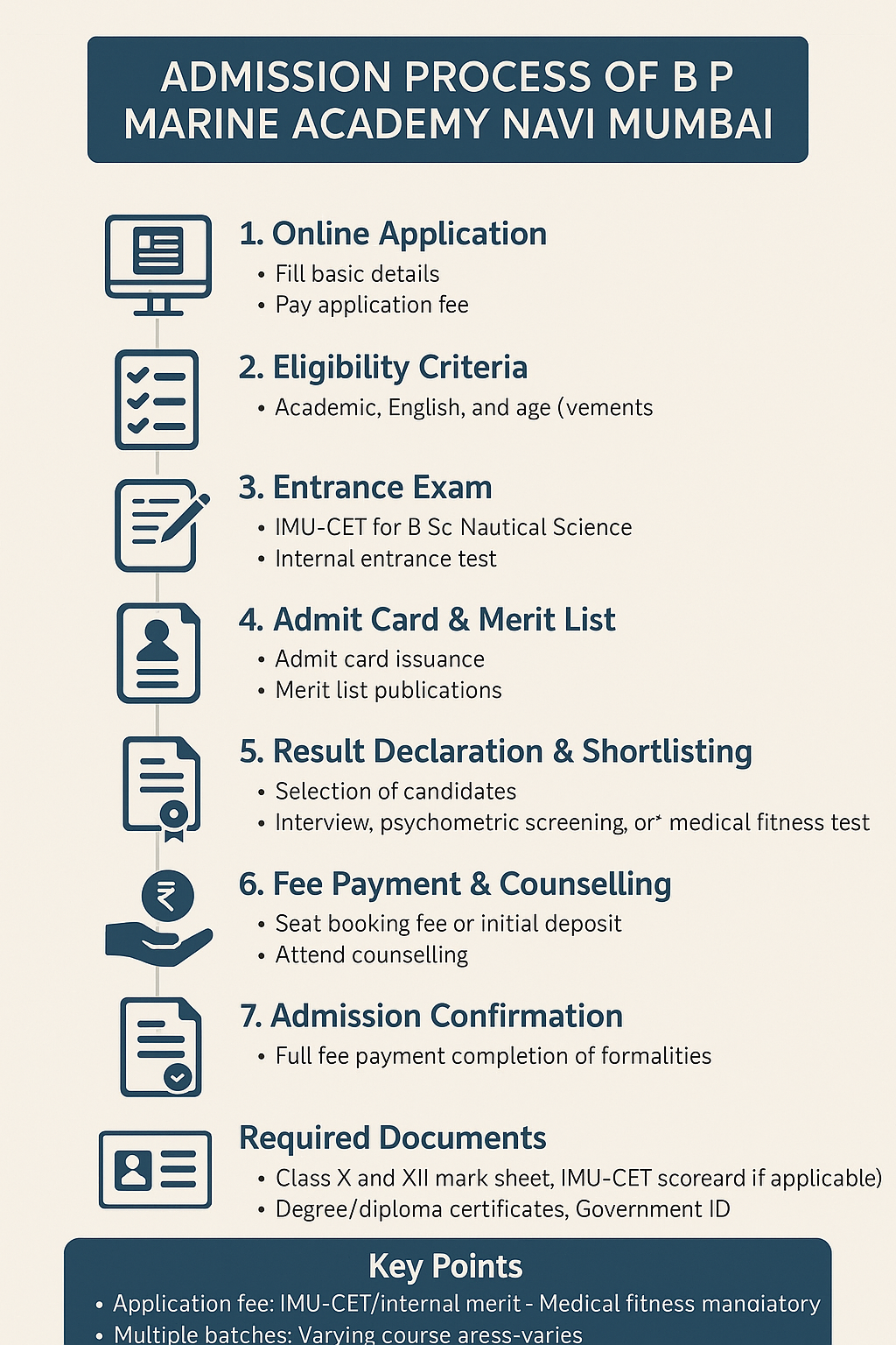 B P Marine Academy Admission Process