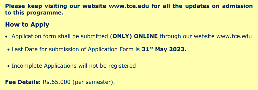 Fee Structure As per Prospectus-