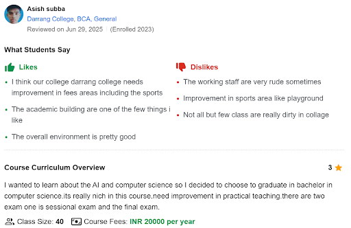 Darrang College Student Review