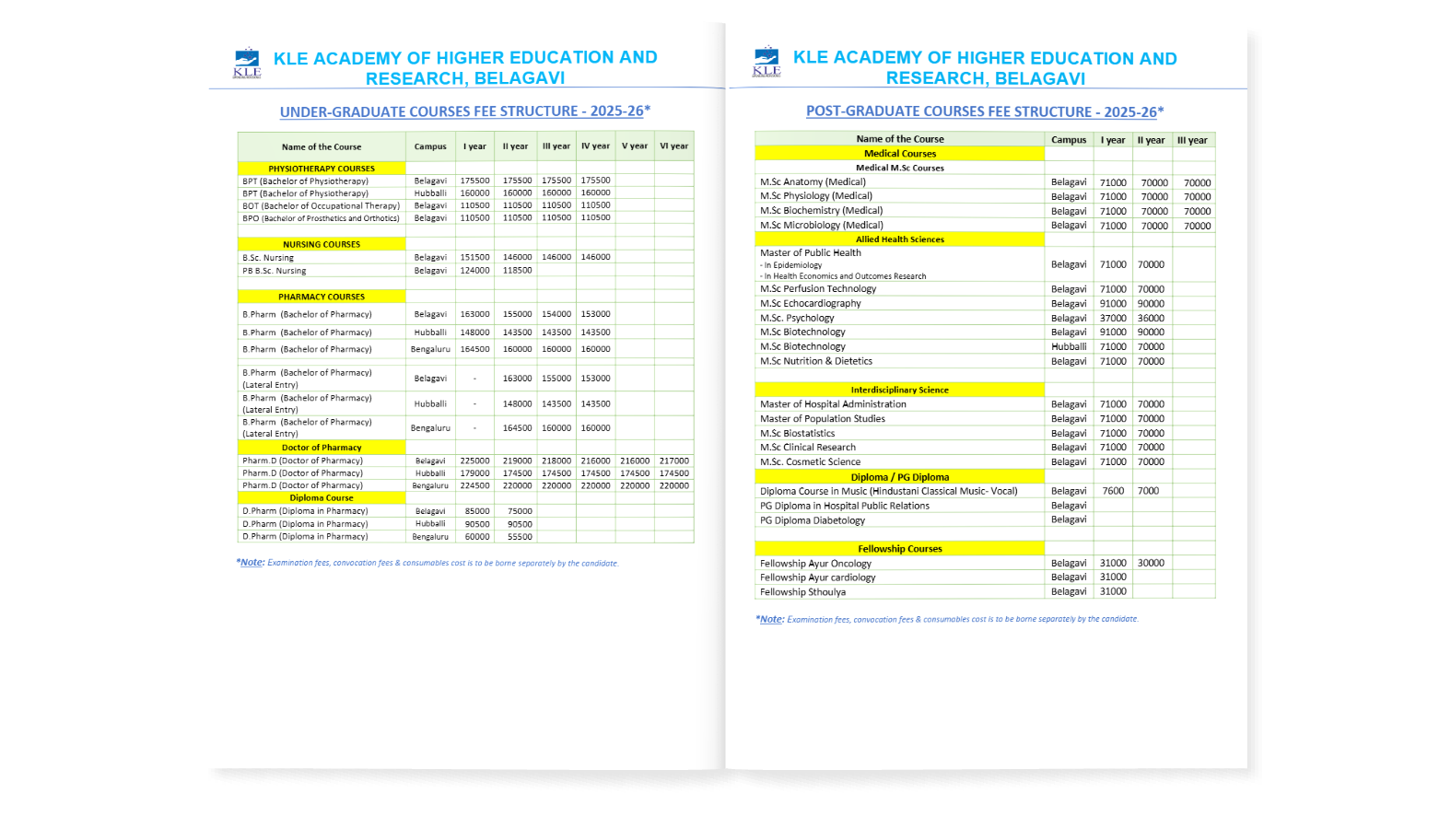 Fee Structure