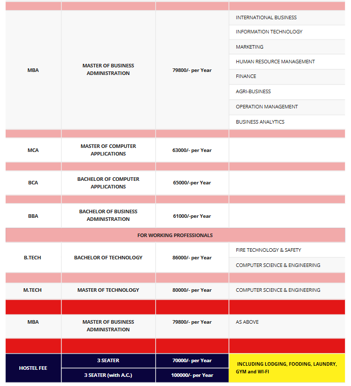 Fee Structure 2025 (As per website)-