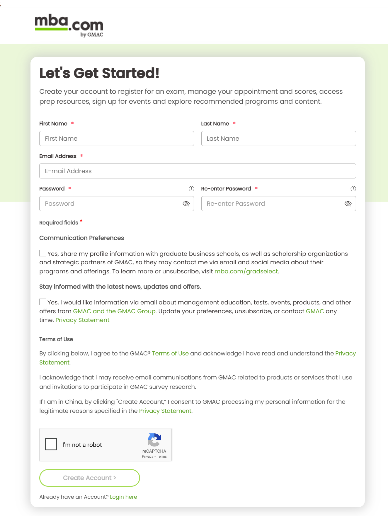 gmat-create-account