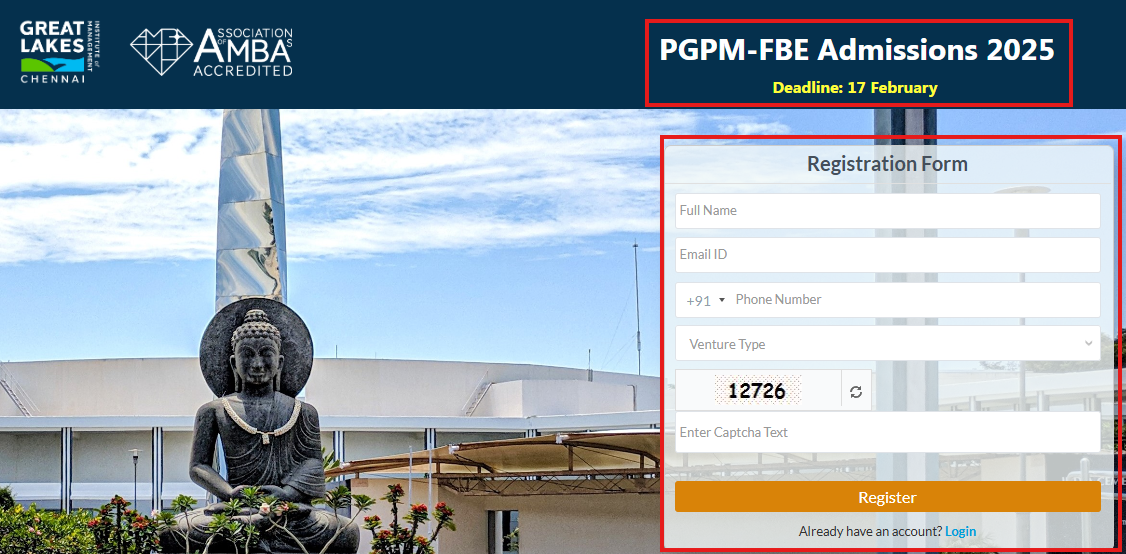 Great Lakes Chennai PGPM FBE Admission Open