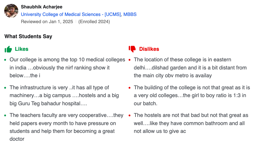 UCMS Delhi Student Review