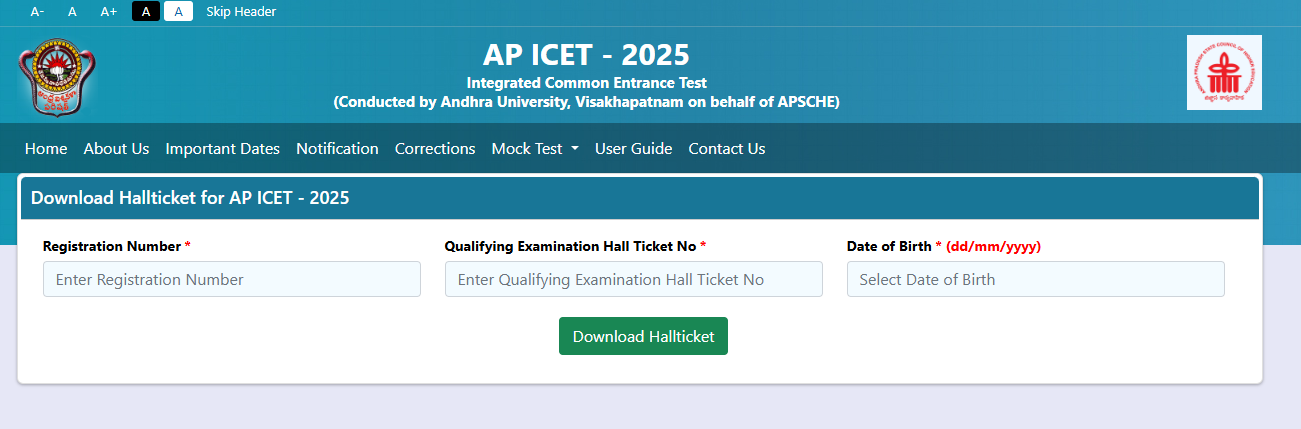 AP ICET Admit card download