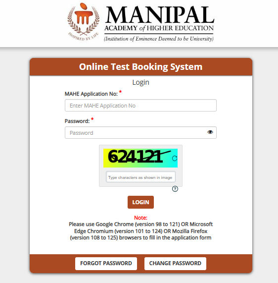 MET Admit Card Login