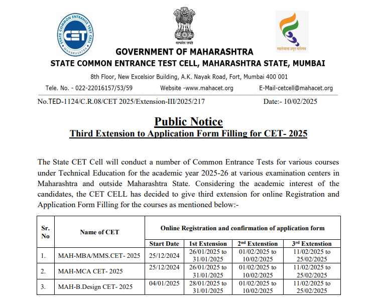 CET Notification