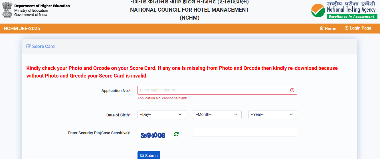 NCHMCT JEE Result downlaod