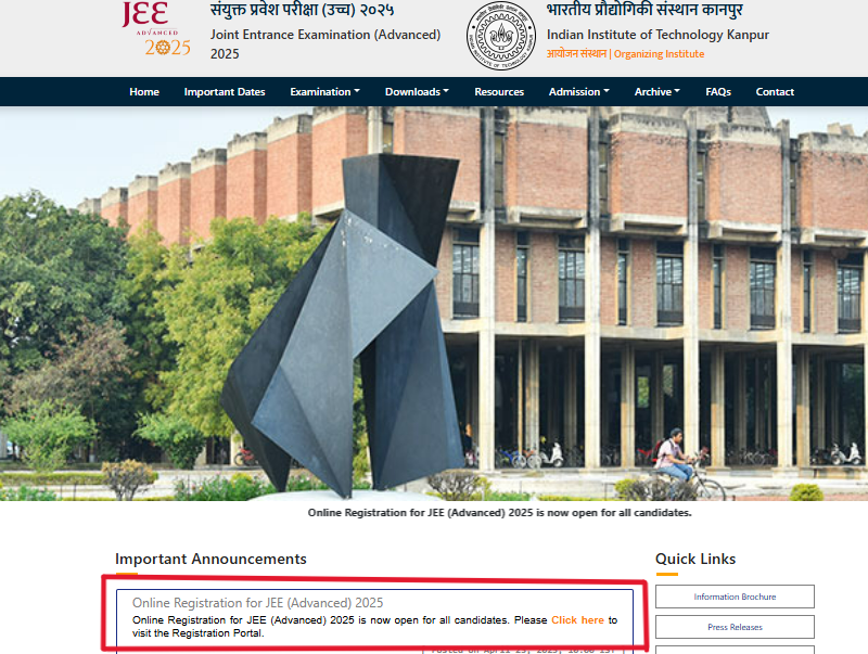 JEE Advanced Registration
