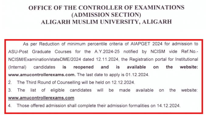 AMU Counselling 3 Round