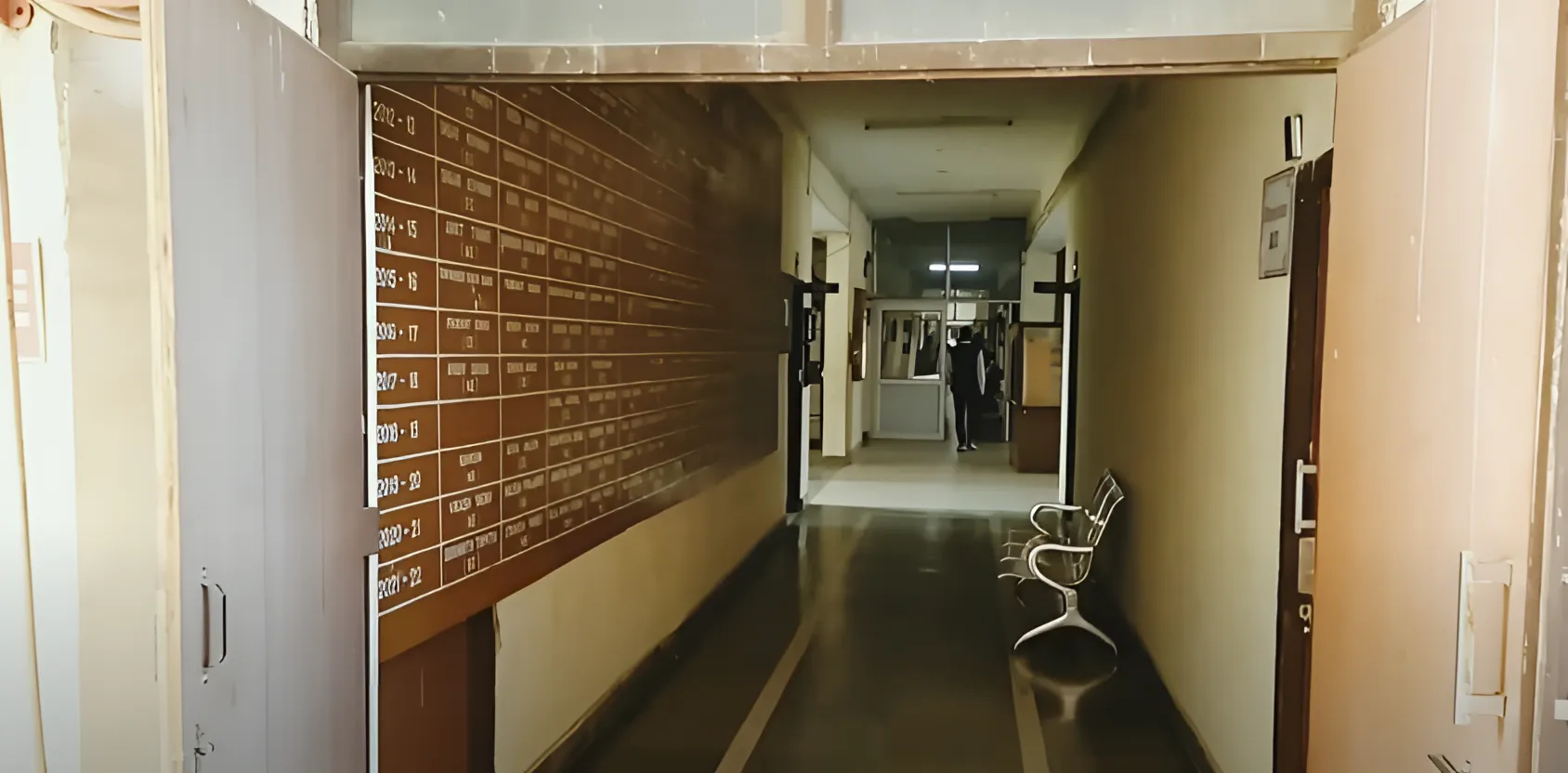 Inside campus corridor