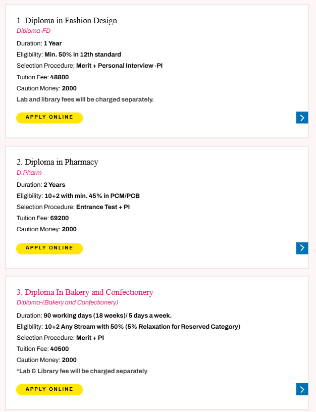 Fee Structure 2025 (As per website)-