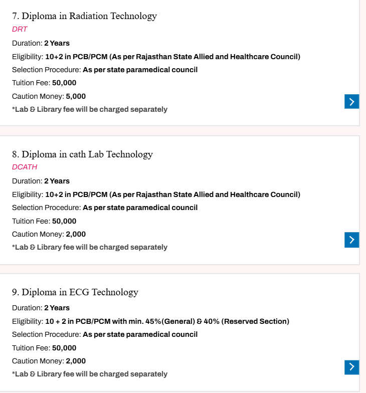 Fee Structure 2025 (As per website)-