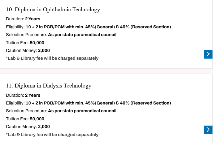 Fee Structure 2025 (As per website)-