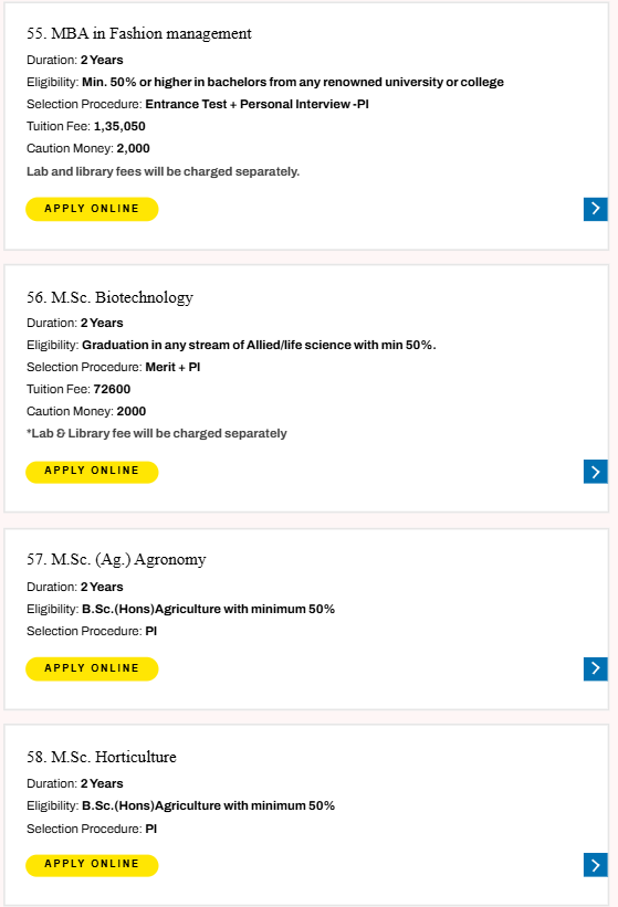 Fee Structure 2025 (As per website)-
