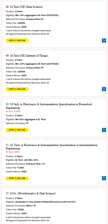 Fee Structure 2025 (As per website)-