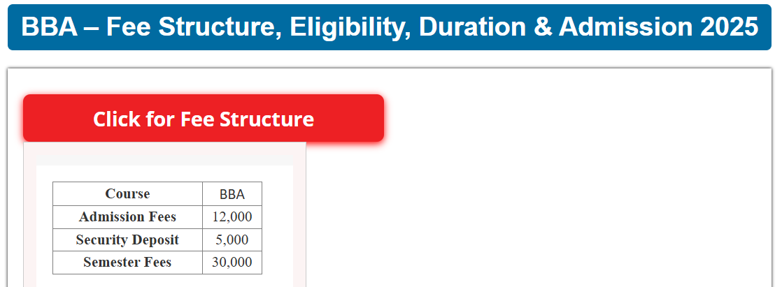 Fee Structure 2025 (As per website)-