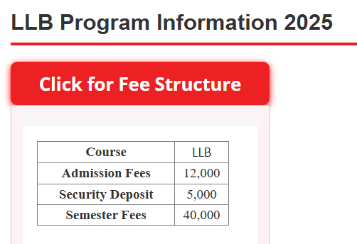 Fee Structure 2025 (As per website)-