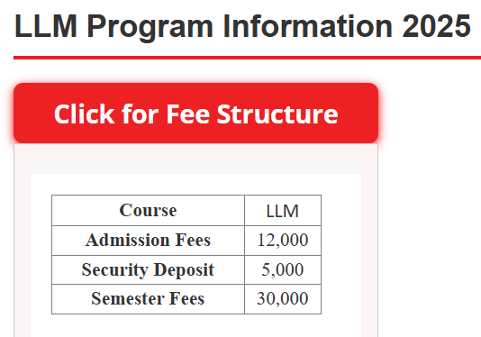 Fee Structure 2025 (As per website)-