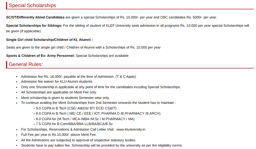 Fee Structure 2025 (As per website)-