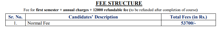 Fee Structure