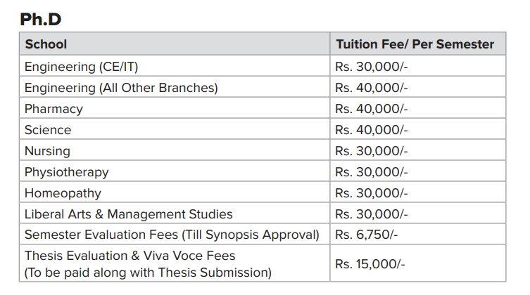 Fee Structure 2025 (As per website)-