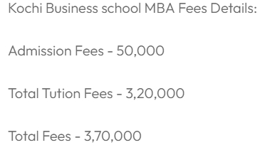 MBA Fee Structure