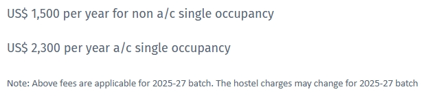 NRI Hostel Fee Structure