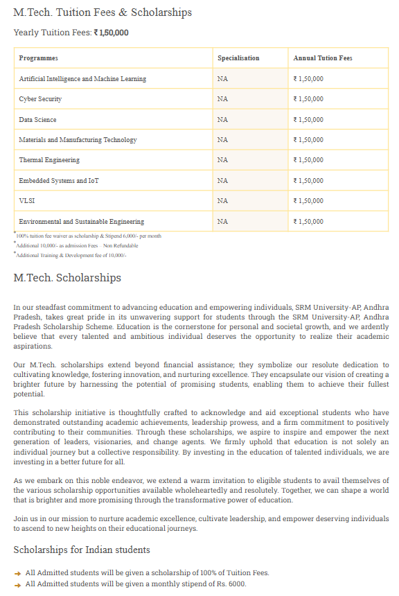 Fee Structure 2025 (As per website)-