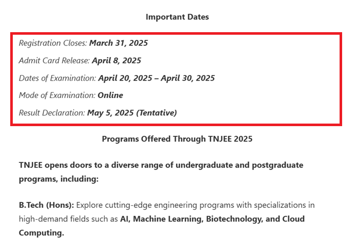 TIU TNJEE 2025