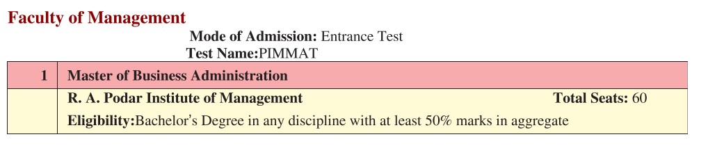 seat matrix