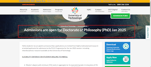 University of Technology Website
