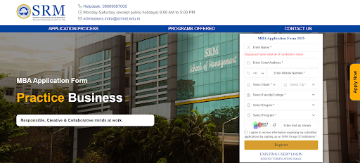 SRM Institute MBA Admission