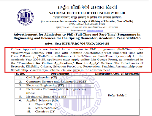 NIT Delhi Releases Entrance Exam Dates for PhD Admission, Apply Before ...