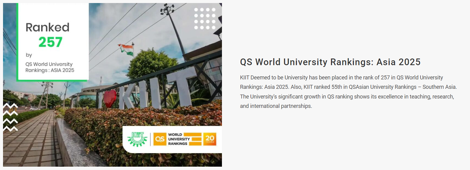 KIIT University Ranks
