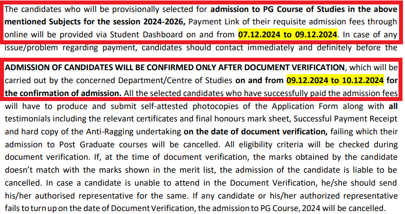 BU PG 2nd allotment list