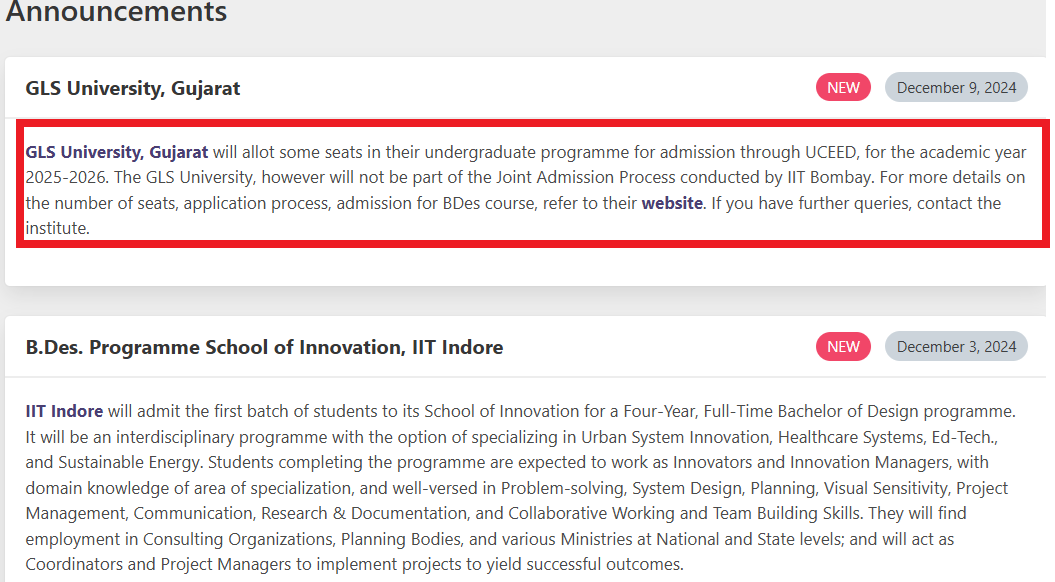 GLS University to Accept UCEED 2025 Score for B.Des Admission