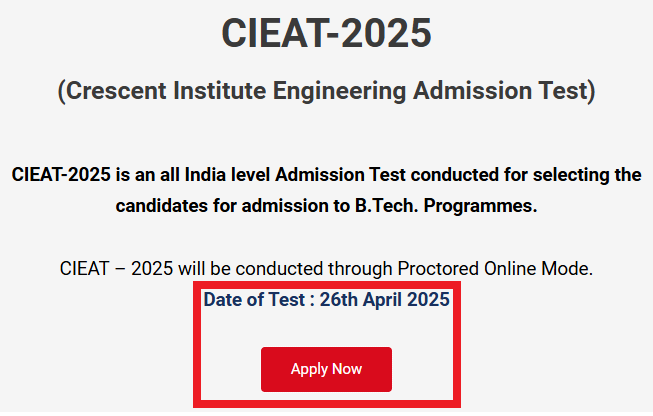 BSAU B.Tech Admission Via CIEAT 2025