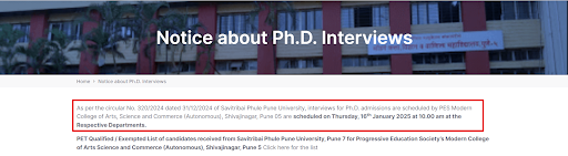 MCASC PhD Interview Date