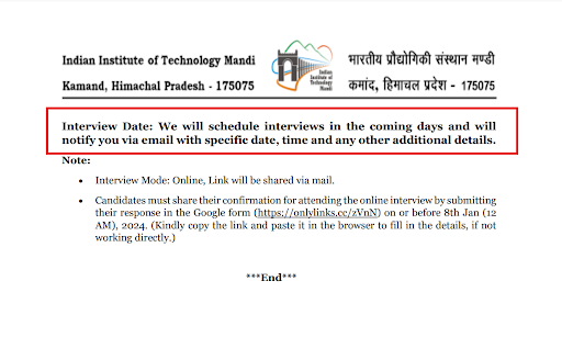 IIT Mandi PhD Notice