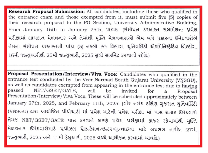 VNSGU PhD Entrance Exam Result 2025 Out