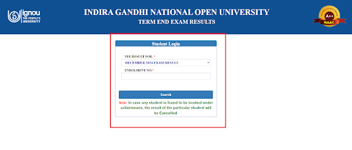 IGNOU Result Portal