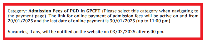 Jadavpur University PG Diploma Selection List