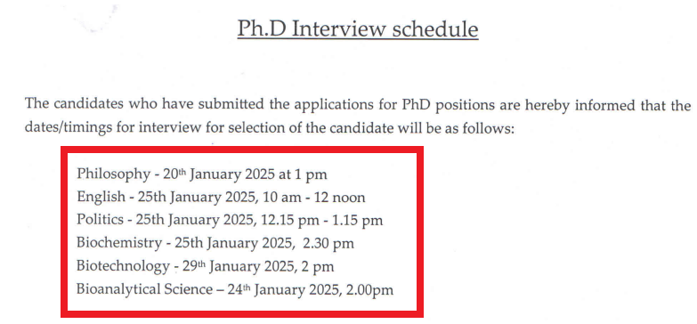 SIES interview schedule 2025