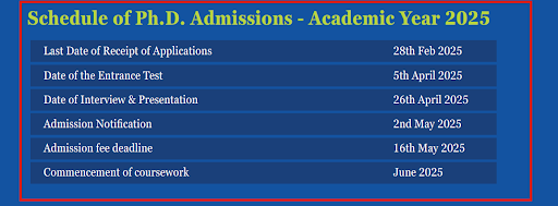 Universal AI PhD Admission Dates