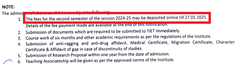 Thapar University PhD admission 2025