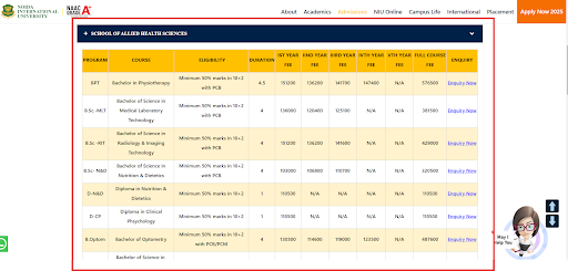 NIU Fee Structure