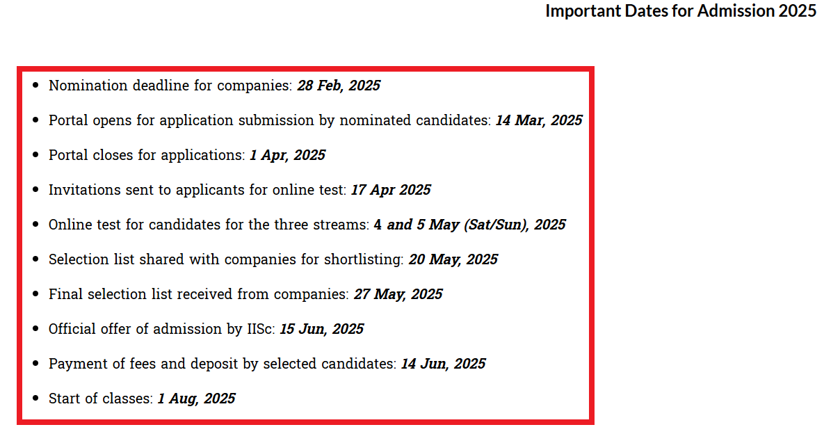 IISc Bangalore M.Tech (Online) Admission