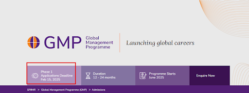 SPJIMR GMP Admission Dates