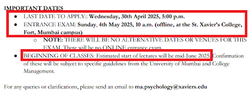 St. Xavier's Mumbai MA Admission 2025